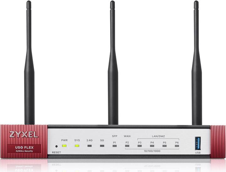 Produktbild Zyxel USG FLEX Firewall 4x LAN 1x WAN 1x SFP Firewall-/VPN-Durchs. max. 900/270 Mbps managed AP