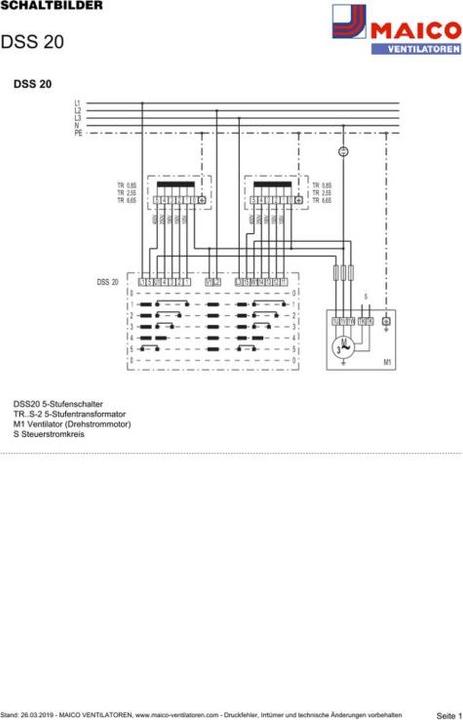 Actual product image Maico MAI DSS20 5-step switch 72x72x133mm 400V 50Hz/60Hz