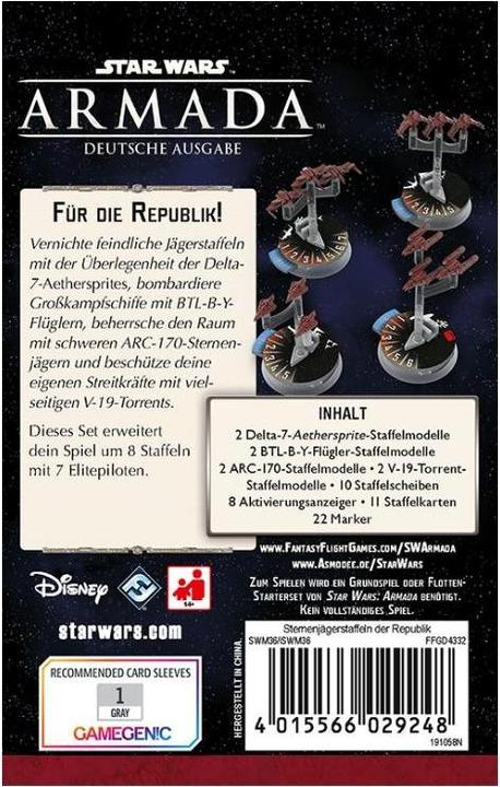 Actual product image FFG FFGD4332 - Starfighter Squadrons of the Republic: Star Wars: Armada (extension, DE edition) (German)