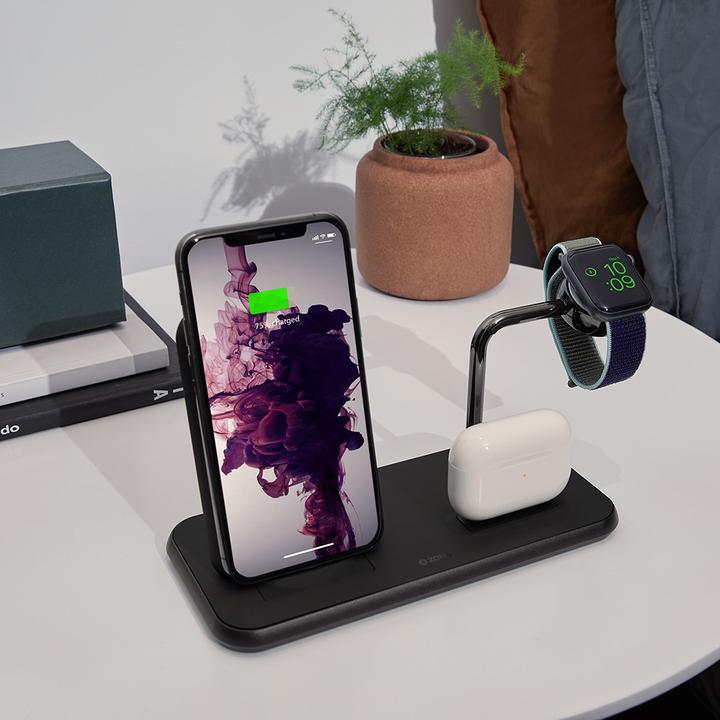 Image du produit Zens Chargeur double sans fil en aluminium + socle + montre 10 (20 W)