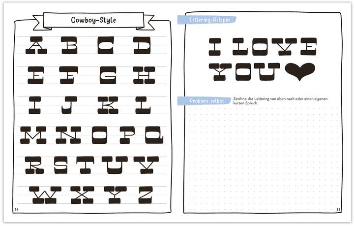 Produktbild monbijou - Handlettering Schnellstartblock Vol 4 (Alphabet (Deutsch, Cornelia Landschützer, 2023)
