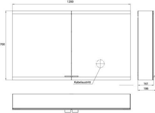 Produktbild Emco asis evo Lichtspiegelschrank, Aufputzmodell, 2 Türen, 1200 mm