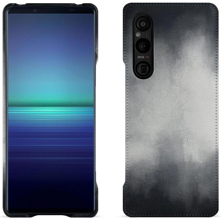 Noreve Lederschutzhülle (Sony Xperia 1 V), Smartphone Hülle, Grau