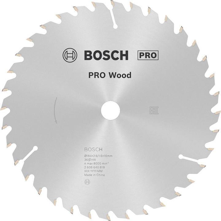 Actual product image Bosch Professional Zubehör PRO Wood circular saw blade, 184 x 2.6 x 16 mm