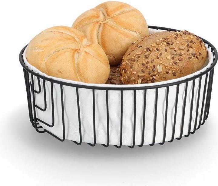 Produktbild Zeller Present Brotkorb m. Beutel, Metall/Baumwolle, schwarz