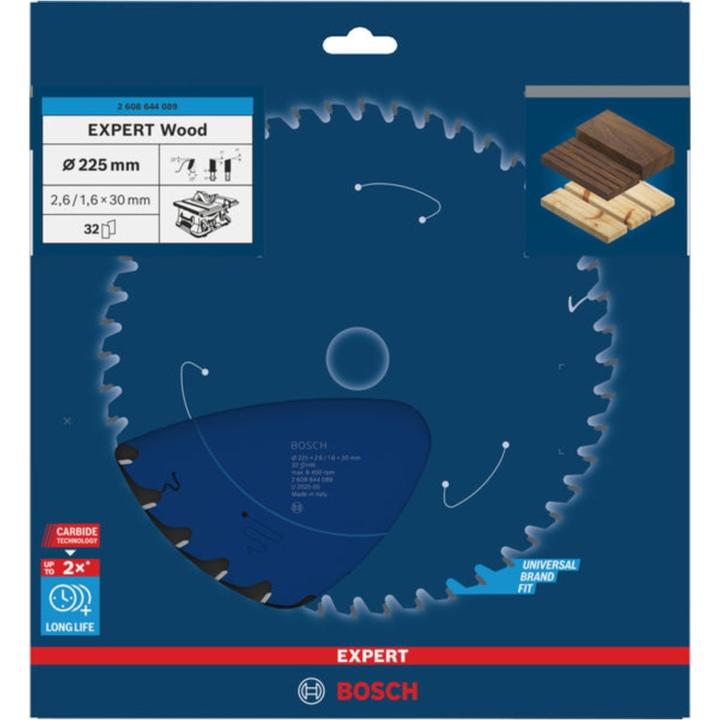 Produktbild Bosch Professional Zubehör Kreissägeblatt Expert for Wood, 225 x 30 x 2,6 mm, 32