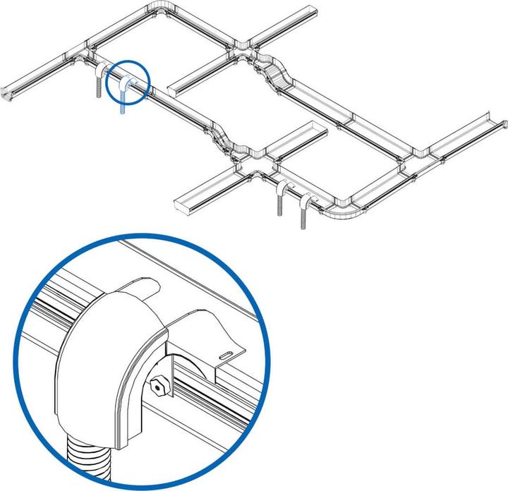 Actual product image Eaton Toolless Movable Waterfall Adapter Kit with 91.44cm 36inch Pipe for Fibre Routing System
