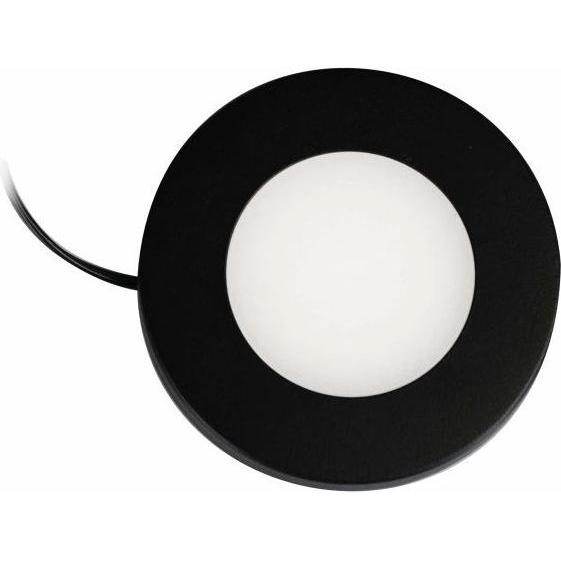 Synergy 21, Applique + Plafoniera, Downlight Round / 3000K Schwarz / 12V / 76Ø x 10mm Möbelleuchte mit AMP Stecker