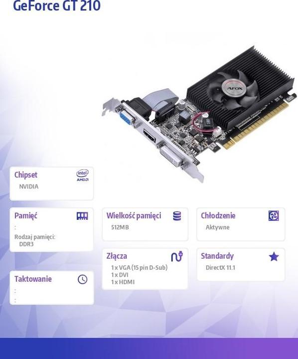 Image du produit AFOX GeForce GT210 (0.51 Go)