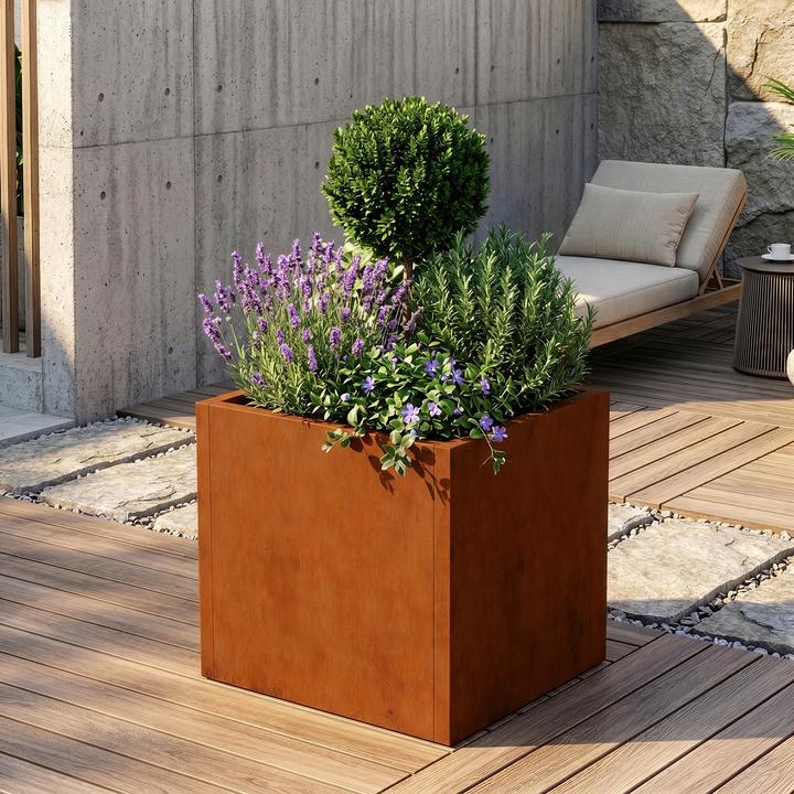 Produktbild Casa.Pro Pflanzkübel Vaargel 60x60x60 cm Cortenstahl Edelrost