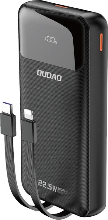 Image du produit Dudao K15Pro 20000mAh 22.5Watt 2x cable Black (20000 mAh, 22.50 W, 74 Wh)