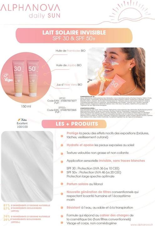 Produktbild Alphanova Daily SUN Sonnenmilch LSF30 Tb 150 ml (Sonnenmilch, SPF 30, 150 ml)