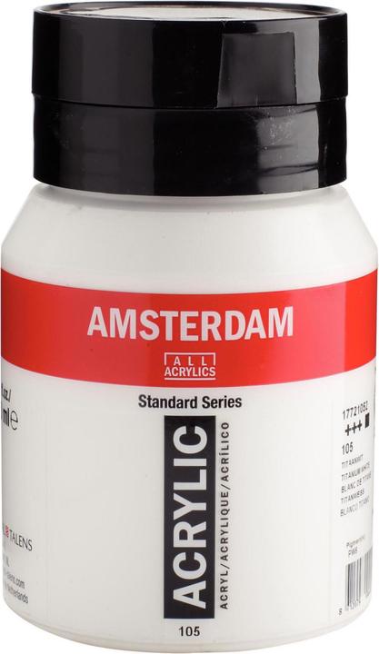 Productafbeelding Acrylverf Standaardreeks Titaanwit dekkend, 500 ml (Wit)