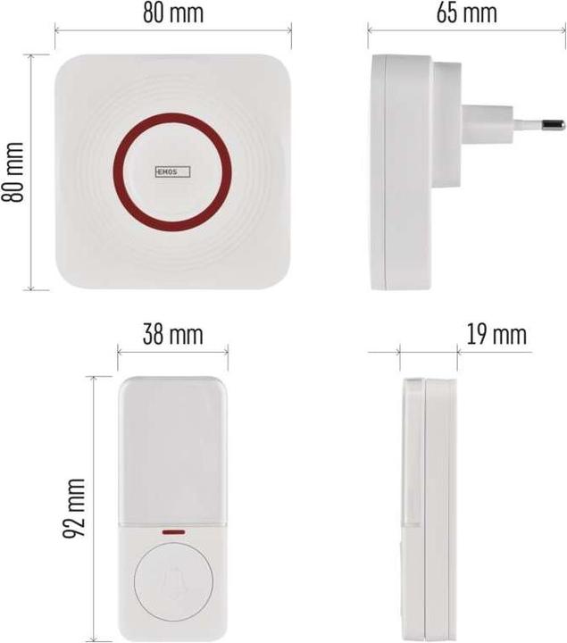 Produktbild Emos GoSmart Drahtlose Türklingel P5735WS mit WiFi (Kabellos)