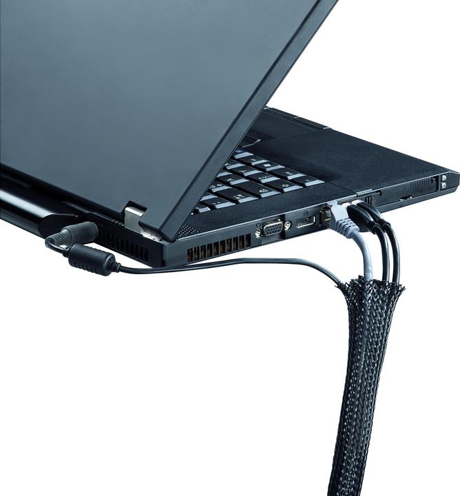 Produktbild Hama Flexibler Gewebe-Kabelschlauch, universal, 20 - 40 mm, 1,8 m, Schwarz (Kabelschlauch, 180 cm)