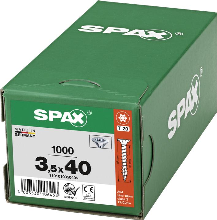 Produktbild Spax Spanplattenschrauben SK T15 3,5x40 mm (1000 Schrauben pro Stück)
