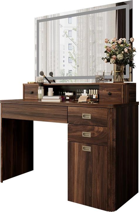 Actual product image Vicco Vanity table Neria, Rustic oak, 120 cm with LED mirror (120 x 50 x 93.50 cm)