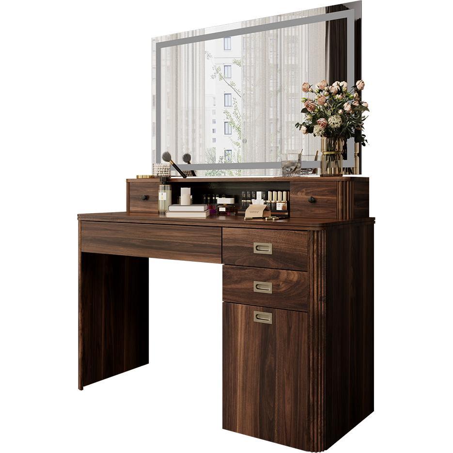 Vichy, Schminktisch, Schminktisch Neria, Eiche rustikal, 120 cm mit LED-Spiegel