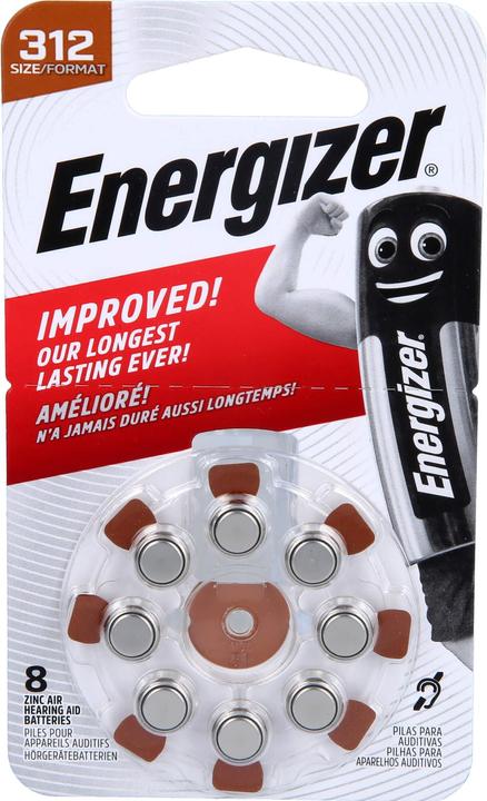 Produktbild Energizer Batterie Zink-Luft-auditiven 312 8p. (8 Stk., A312, 160 mAh)
