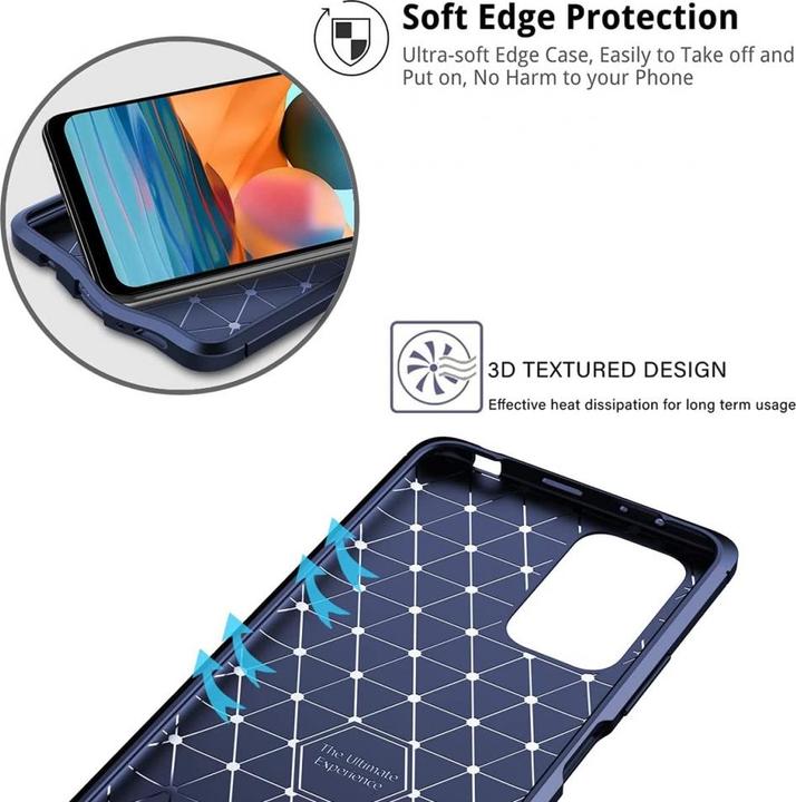 Produktbild Screenguard Xiaomi Redmi Note 10 4G Hülle Carbon Design TPU Case (Xiaomi Redmi Note 10)