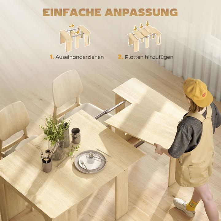 Actual product image Homcom Esstisch Spanplatte, Stahl Naturholz (180 x 85 x 75 cm)