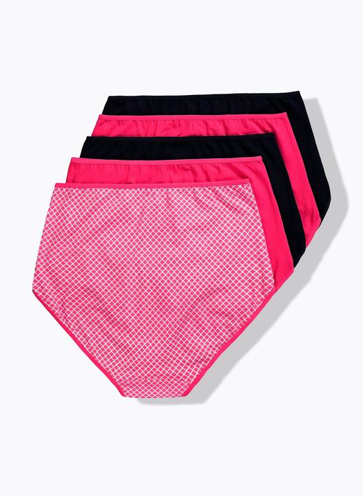 Immagine prodotto Ulla Popken Maxi slip a vita alta in confezione da cinque con fantasia/tinta unita (46, 48, Confezione da 5 pezzi)