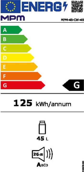 Etichetta energetica MPM Chłodziarka do napojów MPM-48-CW-48