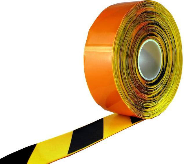 Actual product image RND Warning tape for floor marking, 50mm x 30m, black/yellow (50 mm)