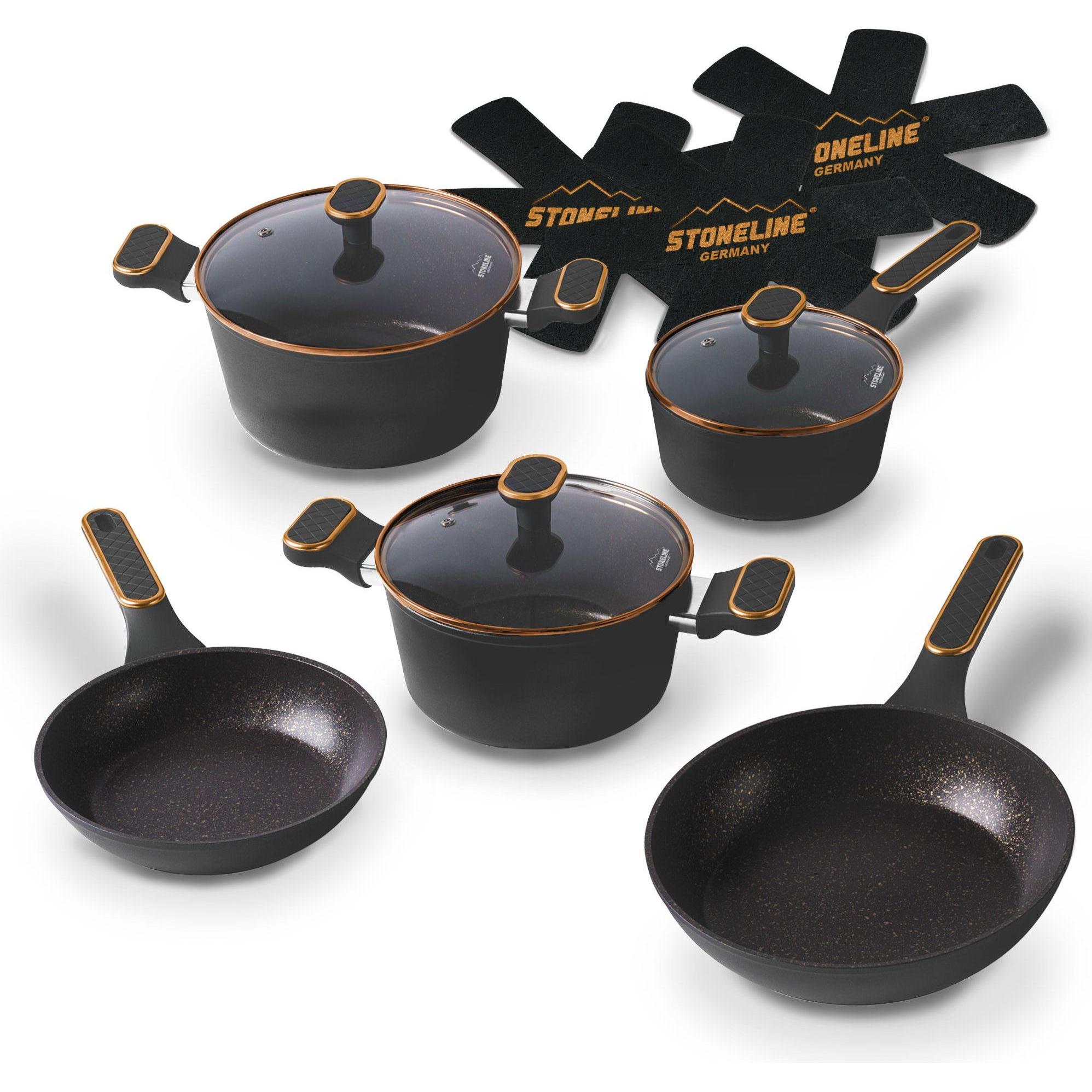 Thumbnail - Stoneline Cookware Set, Forged, With Pan Protections, 11pcs, Rose Gold, Pfanne + Kochtopf, Rosa