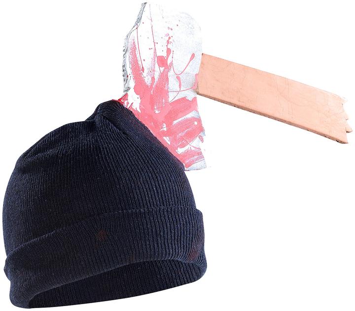 Infactory Halloween-Mütze "Axt im Kopf"