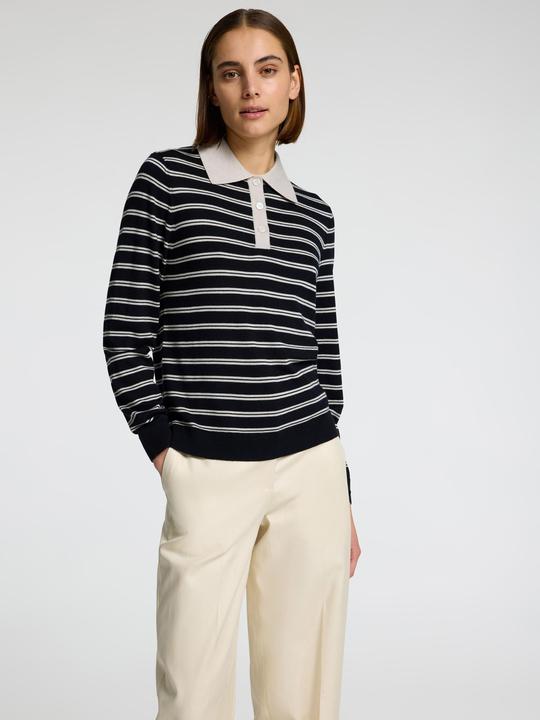 Actual product image Selected Femme 100% Merinowoll Langarm-Poloshirt (S)