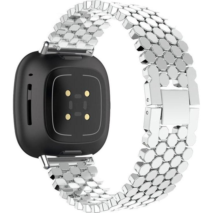 Thumbnail - Strap-it Armband (Edelstahl, Versa 3), Uhrenarmband, Silber