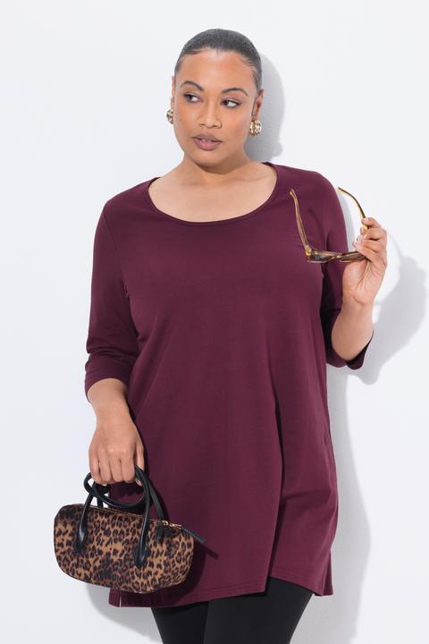 Produktbild Ulla Popken Longshirt, A-Linie, Rundhalsausschnitt, 3/4-Arm (62)