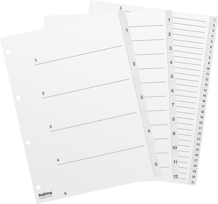Produktbild Kolma Register A4 strong 1-12 12-teilig weiss