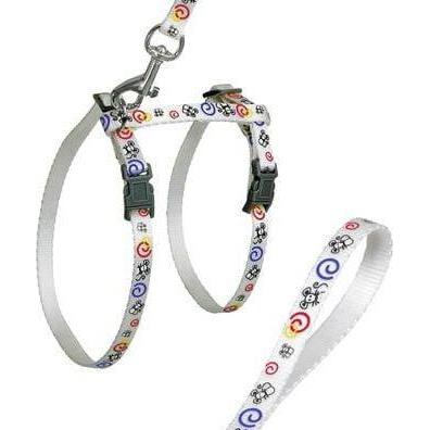 Comparer les prix de Flamingo KITTEN HARNE AND LEASH BLANC 20-35CM10MM (Chat), Collier + laisse