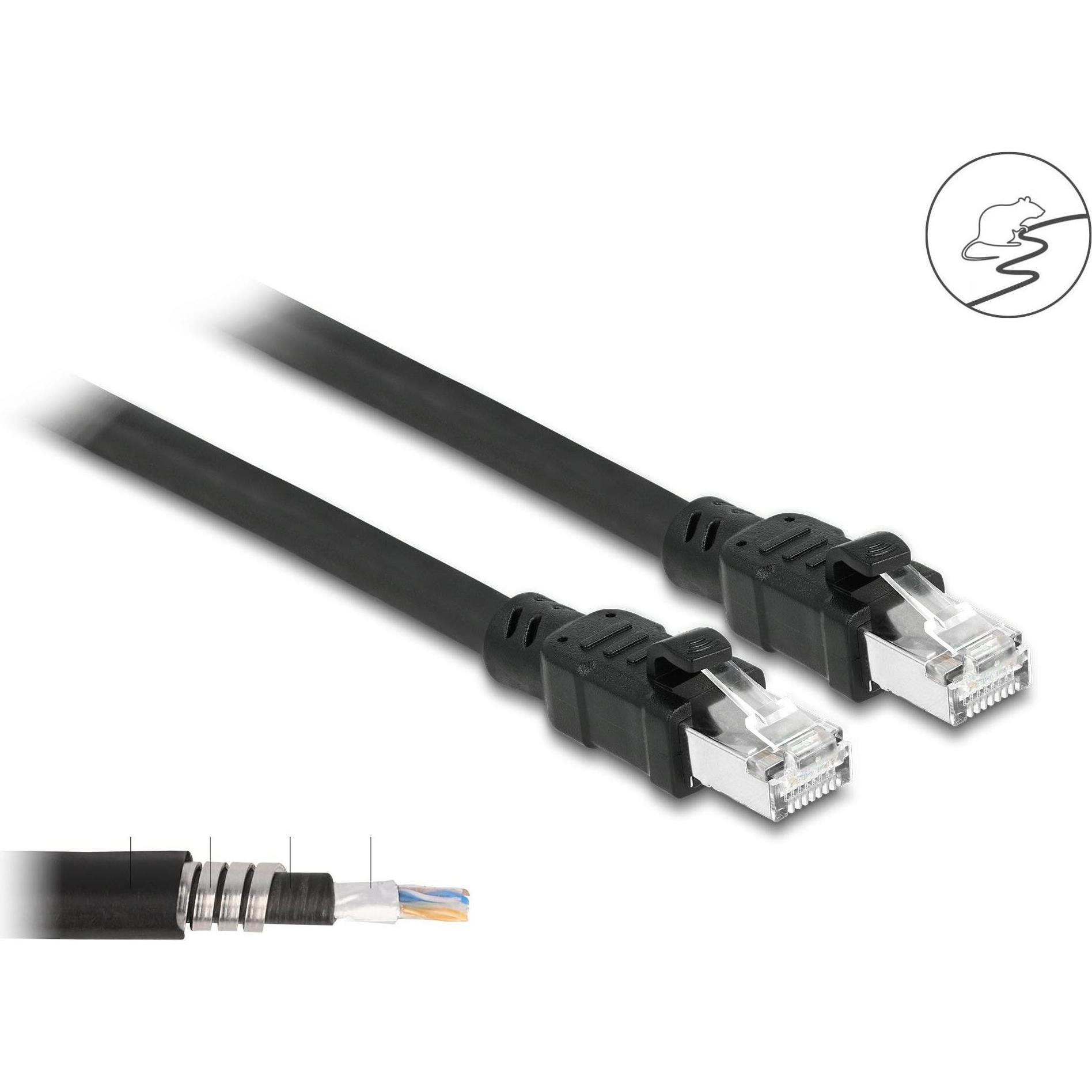 Delock Netzwerkkabel RJ45 Cat.6A F/UTP mit innerem Metallmantel 1 m (F/UTP, CAT6a, 1 m), Netzwerkkabel