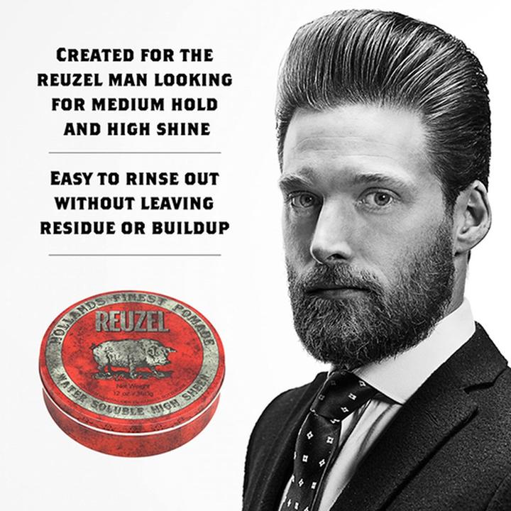 Image du produit Reuzel Red Pomade Medium Hold High Shine Pomade for Men (Cire capillaire, Gel coiffant)