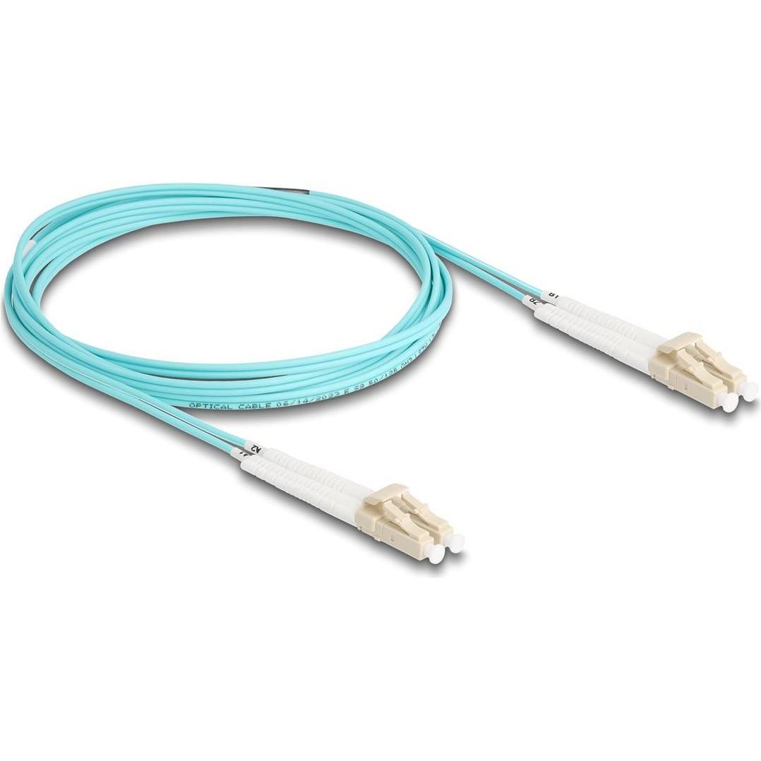 Delock Cavo in fibra ottica LC-D > LC-D multimodale OM3 angolato 2,0 m (CAT8.2, 2 m), Cavo di rete