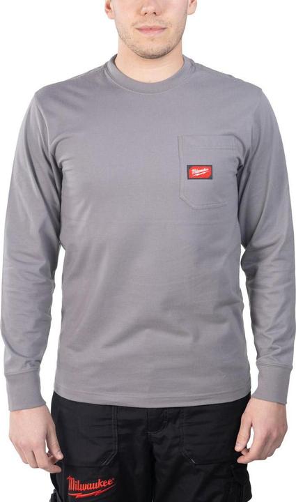 GCS T-shirt met lange mouw zak - Lichtgrijs Wtlsgr-M (M)