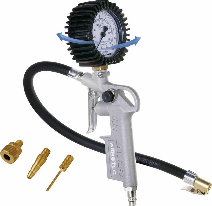 Produktbild Aerotec Reifenfüller geeicht inkl. 3er Adapterset