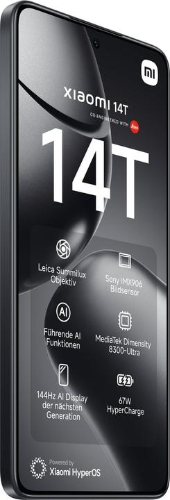Produktbild Xiaomi 14T (256 GB, Titan Black, 6.60", Dual SIM, 50 Mpx, 5G)
