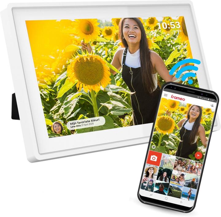 Productafbeelding Denver PFF-725W 7" digitale fotolijst wit (7", 1024 x 600 pixels)