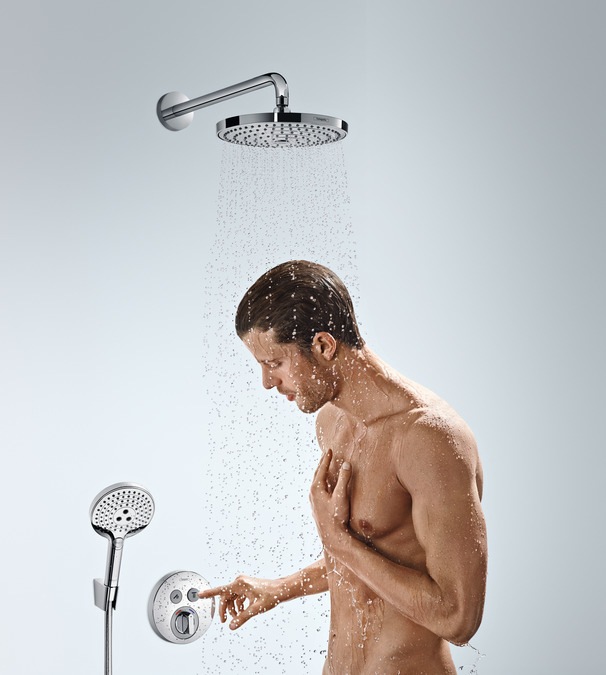 Produktbild hansgrohe HG Brausehalter PORTER'S f Schl mit konischer Mutter steel optik