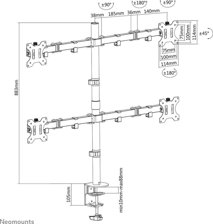 Actual product image Neomounts FPMA-D550D4 (Table, 32.01")