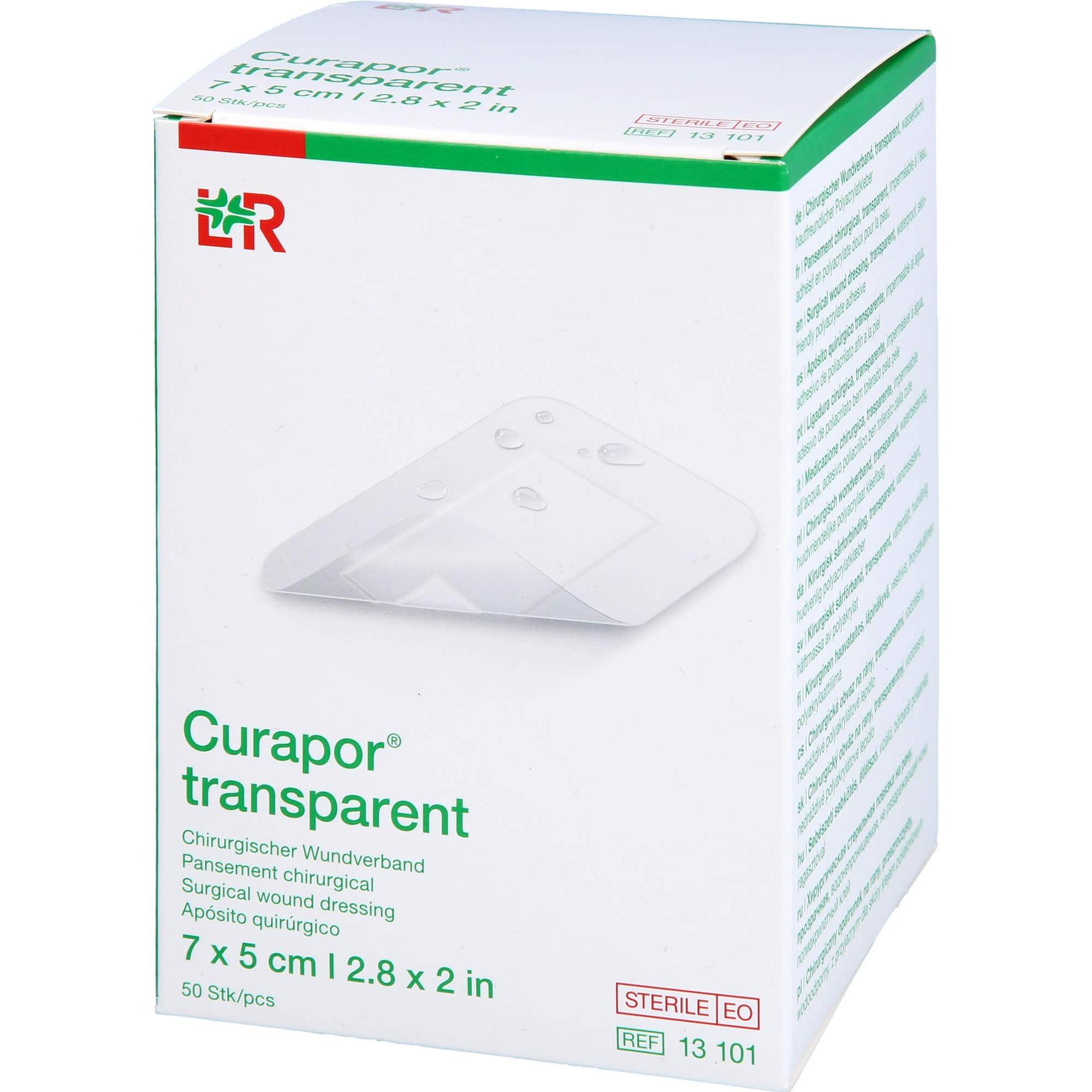 Curapor, Pflaster, Wundverband 7x5cm transparent (50 x)