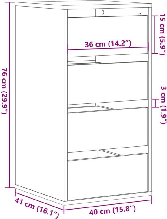 Image du produit vidaXL Kommode (40 x 41 x 76 cm)