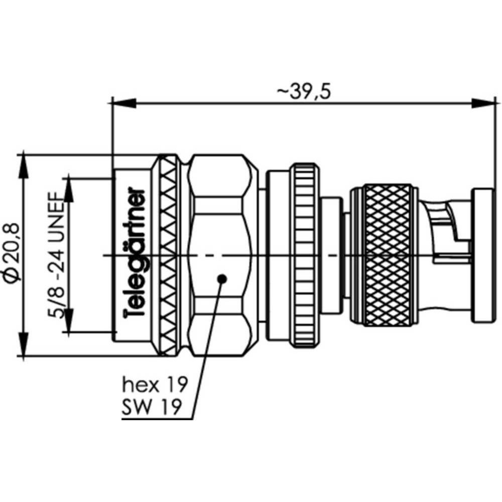 Thumbnail - Telegärtner Koax-Adapter BNC-Stecker, Elektronikkabel + Stecker