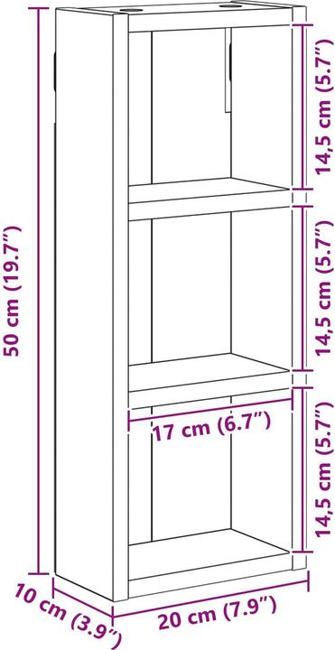 Produktbild vidaXL Badezimmerschrank (20 x 10 x 50 cm)