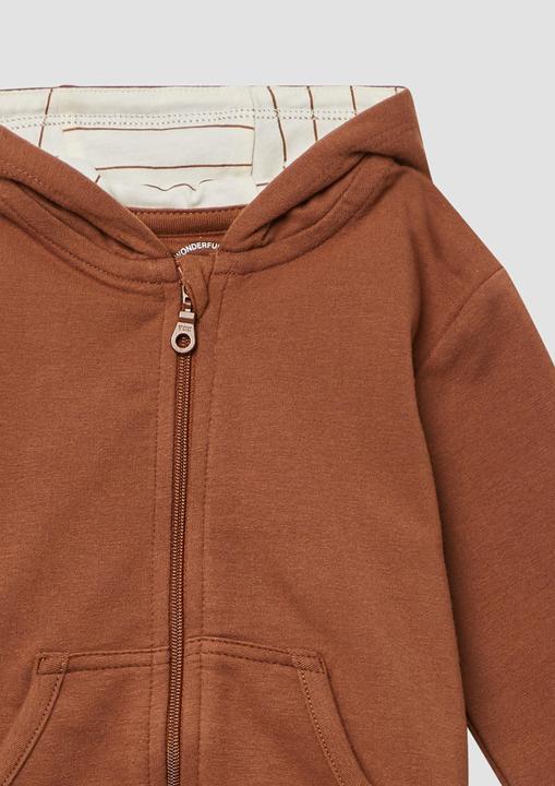 Produktbild s.Oliver Sweatshirt Jacke Sweatshirt-Jacke mit Kapuze und Ellenbogenpatches (92)