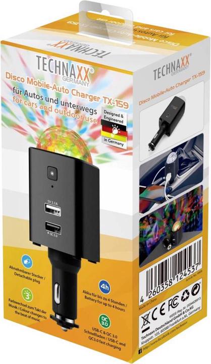 Produktbild Technaxx Zigarettenanzünder Disco Mobile Auto Charger TX 159